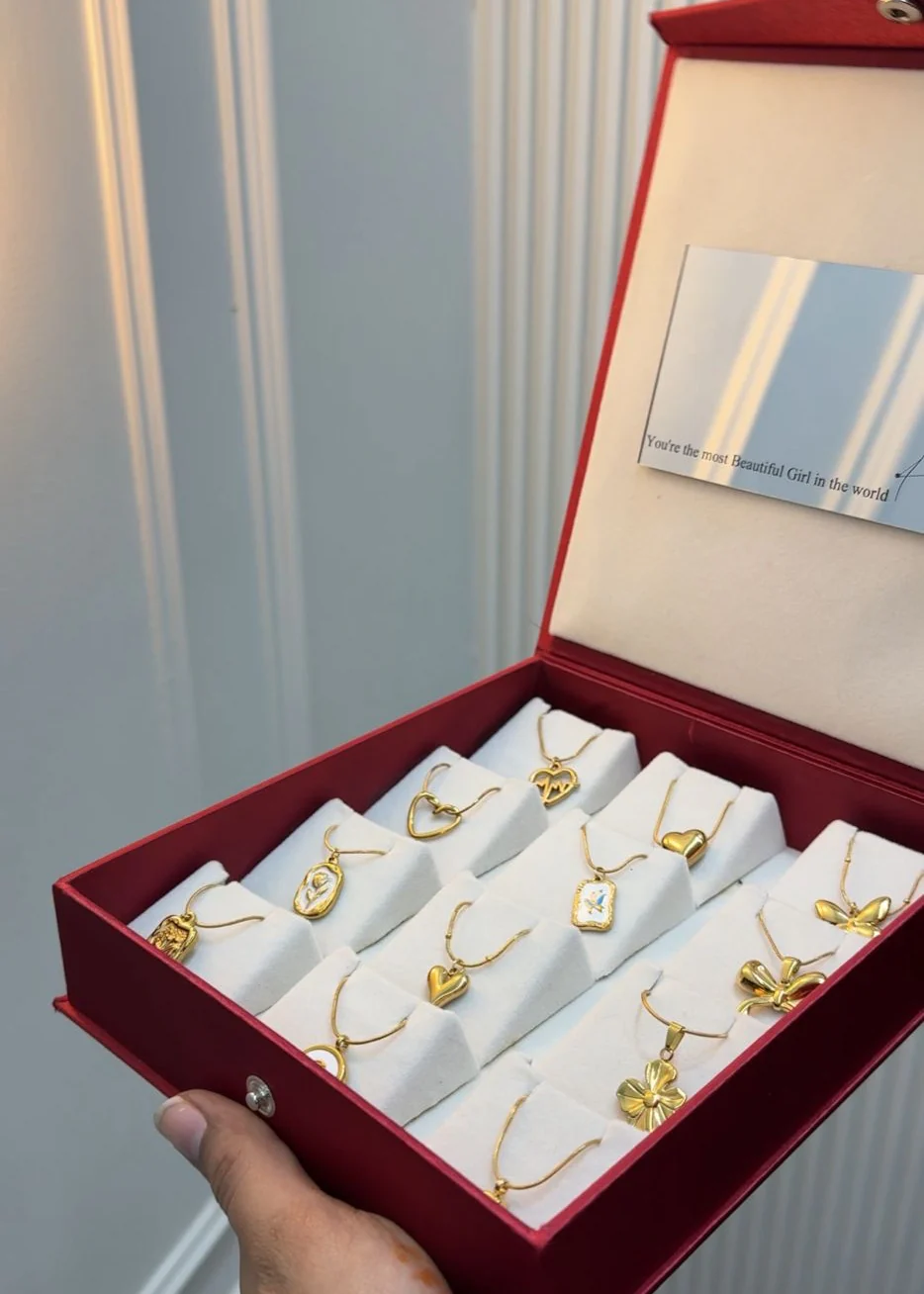 12 Golden Necklace set