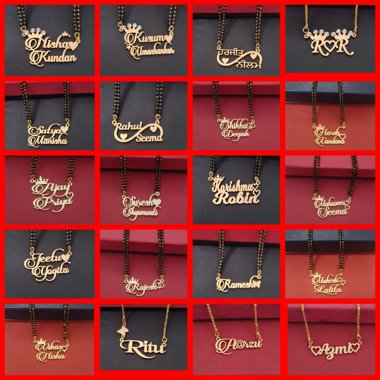 Customised Couple Name Pendant - Image 2