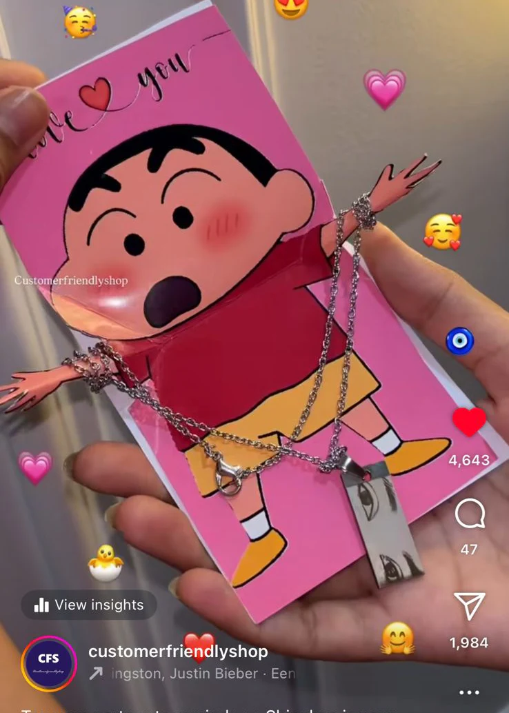 Eye Pendant With Shinchan Hug Card